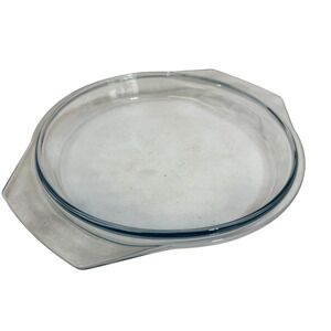 Marinex Round Glass Blue Tint Baking Dish Pie Plate Ovenware Made in Brazil M07